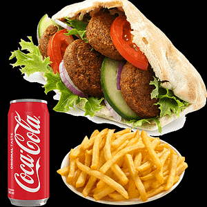 products 33. menü falafel im brot mit cola und pommes